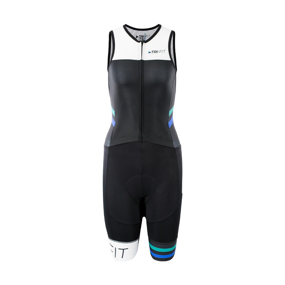 Front view of the sleeveless tri suit womens