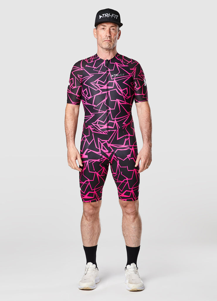 Mens GEO LIGHTNING tri suit bundle together