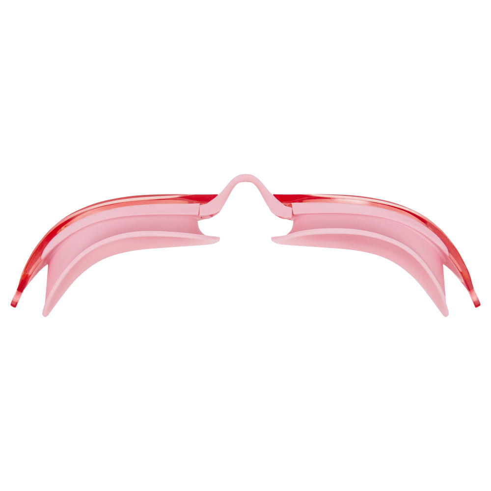 TRI-FIT VOLT Pink swim goggles with pink frames on a white background, featuring the 'TRI-FIT' logo.