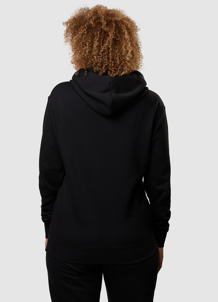 Woman wearing TRI-FIT Casualwear black hoodie